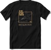 AV-8B Vliegtuig T-Shirt | Unisex leger Kleding | Dames - Heren Straaljager shirt | Army F16 | Grappig bouwpakket Cadeau | - Zwart - L