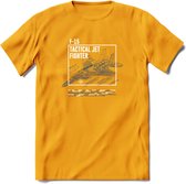 F-15 Vliegtuig T-Shirt | Unisex leger Kleding | Dames - Heren Straaljager shirt | Army F16 | Grappig bouwpakket Cadeau | - Geel - XL