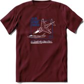 AV-8B Vliegtuig T-Shirt | Unisex leger Kleding | Dames - Heren Straaljager shirt | Army F16 | Grappig bouwpakket Cadeau | - Burgundy - M