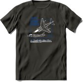 AV-8B Vliegtuig T-Shirt | Unisex leger Kleding | Dames - Heren Straaljager shirt | Army F16 | Grappig bouwpakket Cadeau | - Donker Grijs - 3XL