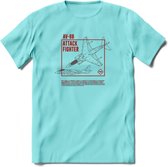 AV-8B Vliegtuig T-Shirt | Unisex leger Kleding | Dames - Heren Straaljager shirt | Army F16 | Grappig bouwpakket Cadeau | - Licht Blauw - XXL