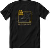 AV-8B Vliegtuig T-Shirt | Unisex leger Kleding | Dames - Heren Straaljager shirt | Army F16 | Grappig bouwpakket Cadeau | - Zwart - S