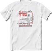 Vliegtuig T-Shirt | Unisex leger Kleding | Dames - Heren Straaljager shirt | Army F16 | Grappig bouwpakket Cadeau | - Wit - M