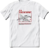 A-10 Warthog Vliegtuig T-Shirt | Unisex leger Kleding | Dames - Heren Straaljager shirt | Army F16 | Grappig bouwpakket Cadeau | - Wit - 3XL