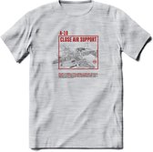 A-10 Warthog Vliegtuig T-Shirt | Unisex leger Kleding | Dames - Heren Straaljager shirt | Army F16 | Grappig bouwpakket Cadeau | - Licht Grijs - Gemaleerd - 3XL