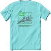 F-15 Vliegtuig T-Shirt | Unisex leger Kleding | Dames - Heren Straaljager shirt | Army F16 | Grappig bouwpakket Cadeau | - Licht Blauw - XXL