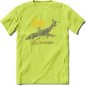 F-101 Vliegtuig T-Shirt | Unisex leger Kleding | Dames - Heren Straaljager shirt | Army F16 | Grappig bouwpakket Cadeau | - Groen - M