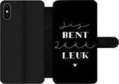 Bookcase Geschikt voor iPhone XS Max telefoonhoesje - Vriend - Spreuken - Jij bent zo leuk - Quotes - Met vakjes - Wallet case met magneetsluiting