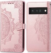 iMoshion Mandala Booktype Google Pixel 6 hoesje - Rosé Goud