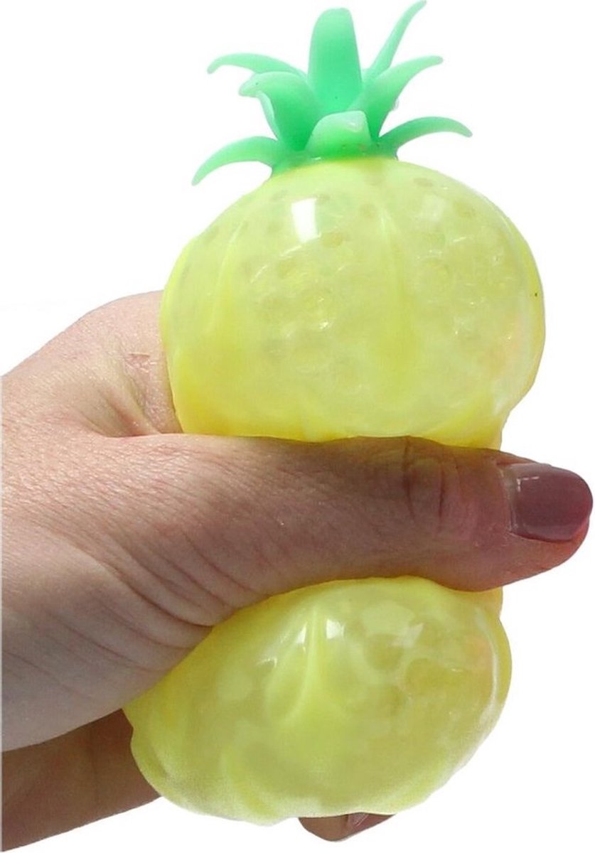 Balle anti- stress ananas pour la main - Avec Orbeez' eau Orbeez - 11 x 7  cm - Jaune 
