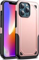 Peachy Pro Armor TPU met stevig hoesje voor iPhone 13 - roségoud