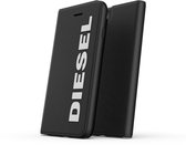 Diesel Booklet Case Core kunstleer logo hoesje voor iPhone 6 6s 7 8 en SE 2020 SE 2022 - zwart