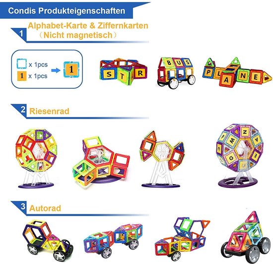 Condis - Magnetische bouwstenen - Leerzame bouwblokken met magneet voor  kinderen | bol.