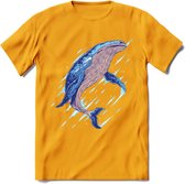 Dieren T-Shirt | Walvis shirt Heren / Dames | Wildlife whale cadeau - Geel - XL