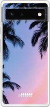 6F hoesje - geschikt voor Google Pixel 6 -  Transparant TPU Case - Sunset Palms #ffffff