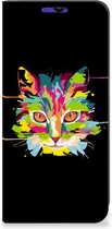 Smartphone Hoesje Geschikt voor Samsung Galaxy A13 5G | Geschikt voor Samsung Galaxy A04s Wallet Case Leuke Verjaardagscadeaus Cat Color