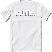 Cutie - Valentijn T-Shirt | Grappig Valentijnsdag Cadeautje voor Hem en Haar | Dames - Heren - Unisex | Kleding Cadeau | - Wit - 3XL