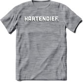 Hartendief - Valentijn T-Shirt | Grappig Valentijnsdag Cadeautje voor Hem en Haar | Dames - Heren - Unisex | Kleding Cadeau | - Donker Grijs - Gemaleerd - XXL