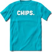 Chips - Snack T-Shirt | Grappig Verjaardag Kleding Cadeau | Eten En Snoep Shirt | Dames - Heren - Unisex Tshirt | - Blauw - XL