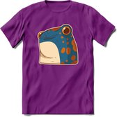 Koele kikker T-Shirt Grappig | Dieren reptielen Kleding Kado Heren / Dames | Animal Skateboard Cadeau shirt - Paars - L