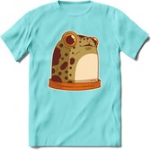 Blije kikker T-Shirt Grappig | Dieren reptielen Kleding Kado Heren / Dames | Animal Skateboard Cadeau shirt - Licht Blauw - L