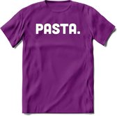 Pasta - Snack T-Shirt | Grappig Verjaardag Kleding Cadeau | Eten En Snoep Shirt | Dames - Heren - Unisex Tshirt | - Paars - M