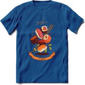 Sushi T-Shirt Grappig | Japans eten Kleding Kado Heren / Dames | Cadeau shirt - Donker Blauw - L