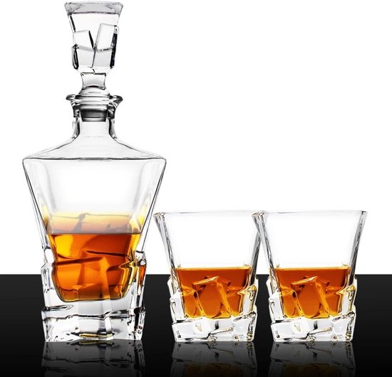 water dikte magie Whiskey Karaf Set Limited Edition - 2 Whiskey Glazen Set - 8 Whiskey Stones  - 2 Stenen... | bol.com