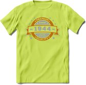 Premium Since 1944 T-Shirt | Goud - Zilver | Grappig Verjaardag Kleding Cadeau Shirt | Dames - Heren - Unisex Tshirt | - Groen - L