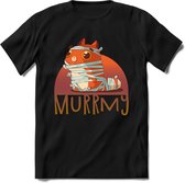 Kat murrmy T-Shirt Grappig | Dieren katten halloween Kleding Kado Heren / Dames | Animal Skateboard Cadeau shirt - Zwart - XXL