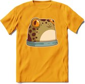 Kikkker vriend T-Shirt Grappig | Dieren reptielen Kleding Kado Heren / Dames | Animal Skateboard Cadeau shirt - Geel - XXL