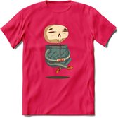 Casual skelet T-Shirt Grappig | Dieren halloween Kleding Kado Heren / Dames | Animal Skateboard Cadeau shirt - Roze - XL