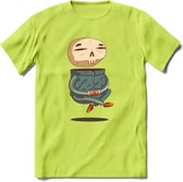 Casual skelet T-Shirt Grappig | Dieren halloween Kleding Kado Heren / Dames | Animal Skateboard Cadeau shirt - Groen - S