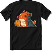 Graaf Dracula kat T-Shirt Grappig | Dieren katten halloween Kleding Kado Heren / Dames | Animal Skateboard Cadeau shirt - Zwart - XL