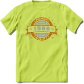 Premium Since 1986 T-Shirt | Goud - Zilver | Grappig Verjaardag Kleding Cadeau Shirt | Dames - Heren - Unisex Tshirt | - Groen - XL
