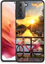 Telefoonhoesje Samsung Galaxy S21 Hoesje maken met Zwarte rand Amsterdamse Grachten