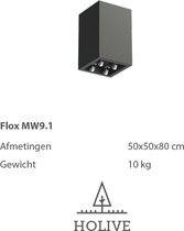 Polyester Flox MW9.1 Vierkant met wielen 50x50x80 cm. Plantenbak