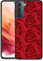 TPU Bumper Geschikt voor Samsung Galaxy S21 GSM Hoesje met Zwarte rand Red Roses
