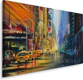 Schilderij - New York geschilderd, Premium Print op Canvas