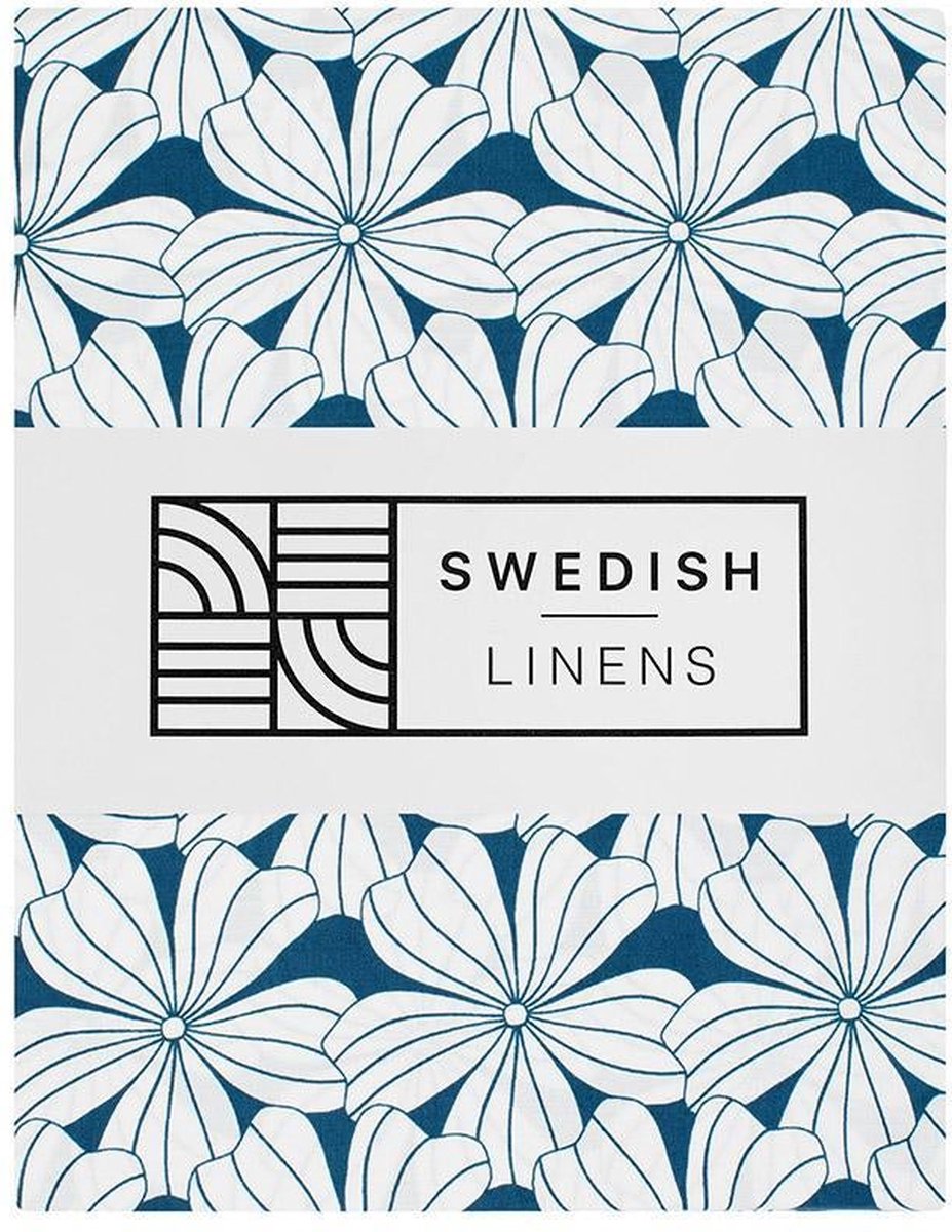 Swedish Linens - Jr. Bed Ledikant Hoeslaken Flowers (70x160cm)