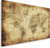 Schilderij - Oude vintage wereldkaart, Premium Print, 5 maten