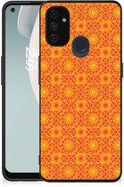 Smartphone Hoesje OnePlus Nord N100 Cover Case met Zwarte rand Batik Orange