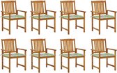 Decoways - Tuinstoelen 8 st met kussens massief acaciahout