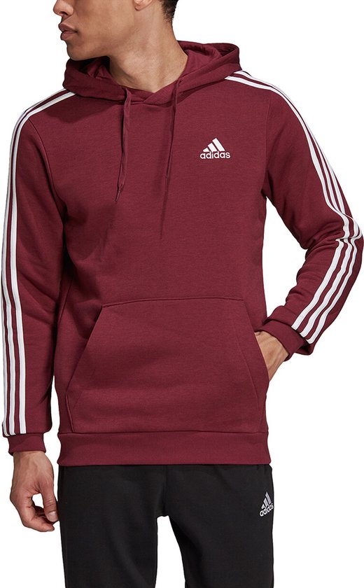 adidas - Essentials Fleece 3S Hoodie - Red Hoodie-M