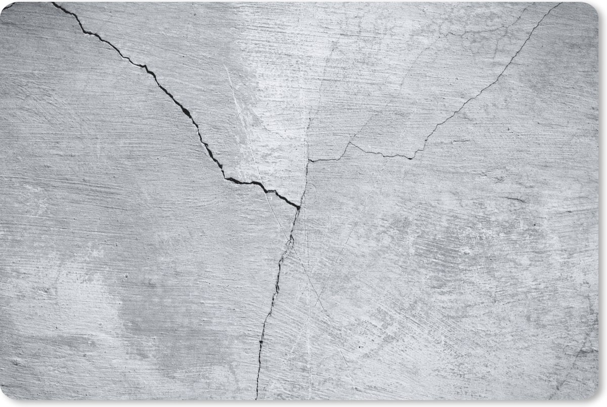 Muismat 27x18 cm - Mousepad Beton - Scheur - Grijs - Muismatten