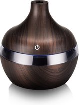 Friick® | Aroma Diffuser | Luchtbevochtiger | Olie Diffuser | Met Led Licht | Donker Hout