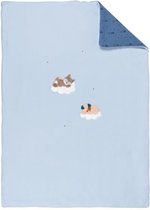 NATTOU Plaid Jim & Bob - 100% polyester - 100 x 135 cm - Blauw