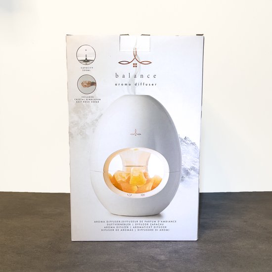 Balance aroma diffuser/Geurverspreider met een echte crystal Himalaya