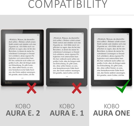 kwmobile e-reader hoesje geschikt voor Kobo Aura ONE hoes - E reader flip case met magnetische sluiting - Ereader cover - Sterrenstelsel en Boom design in blauw / grijs / zwart van Merkloos — afbeelding 3