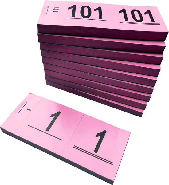 DULA Garderobenummers - Nummerblocks - Lootjes - Roze